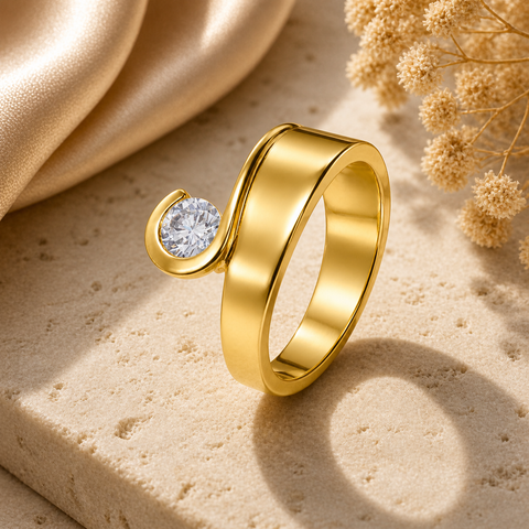 Sia Silver Diamond Adjustable Ring