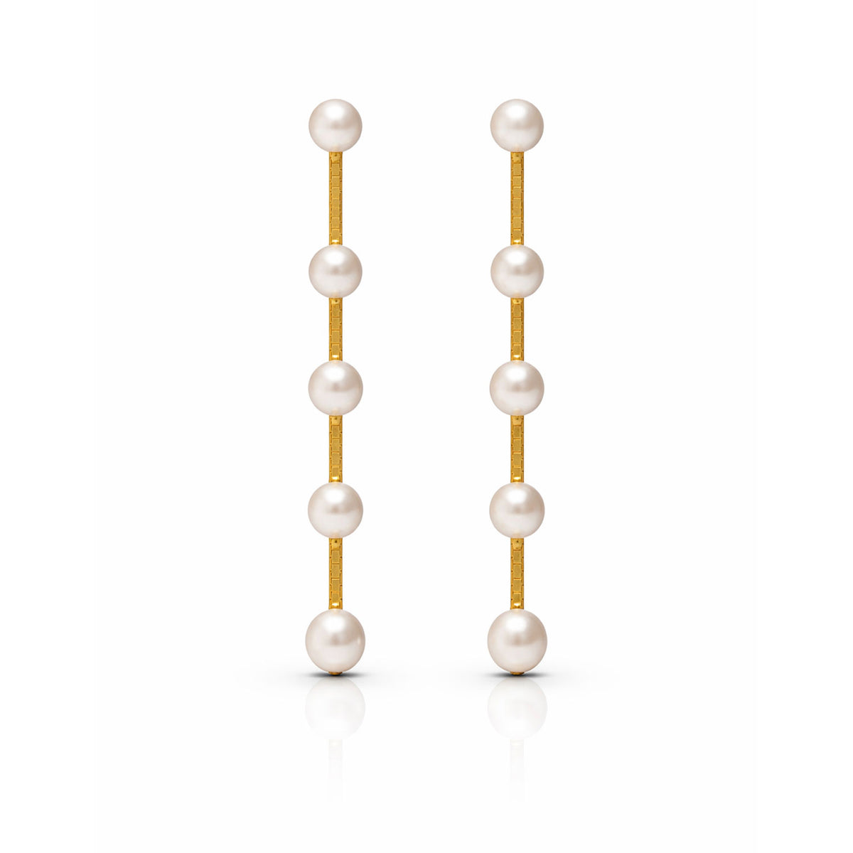 Anna Silver Round Pearl Earrings
