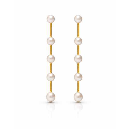 Anna Silver Round Pearl Earrings