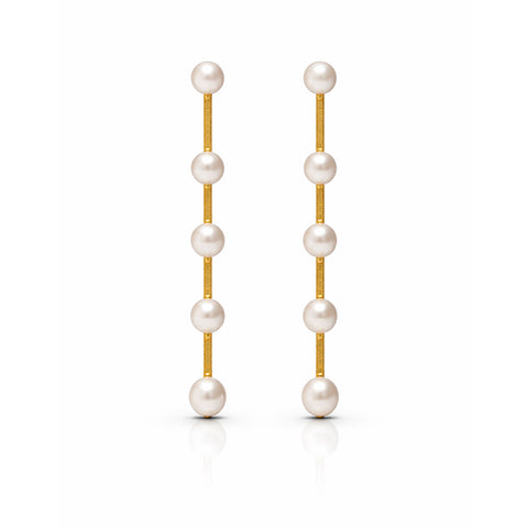 Anna Silver Round Pearl Earrings