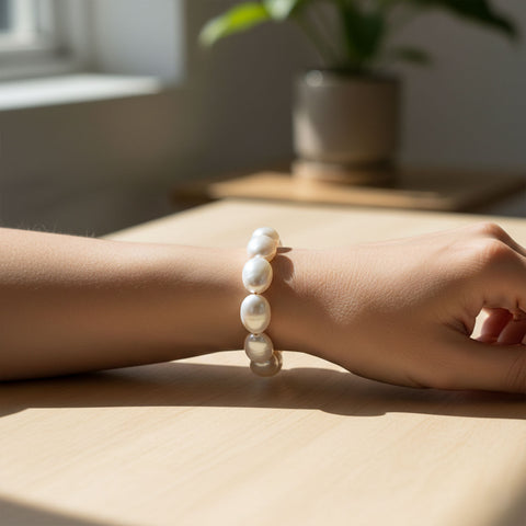 Zeni Silver Pearl Bracelets