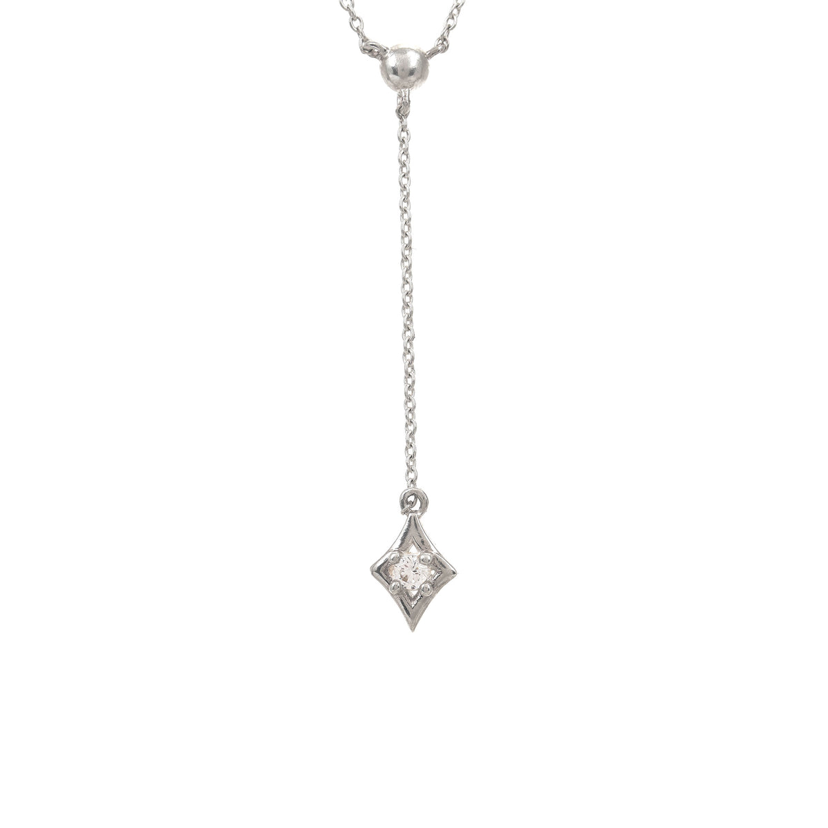 Lily Sterling Silver White Cubic Zirconia Necklace