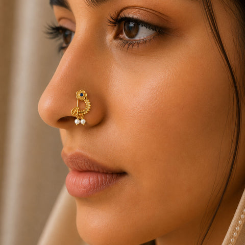 Liza Silver Pearl Nose Pin