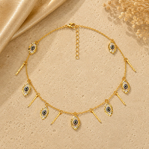 Heya Silver Evil Eye Anklet