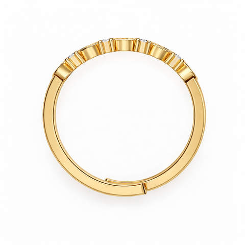 Dami Silver Heart Zirconia Adjustable Ring