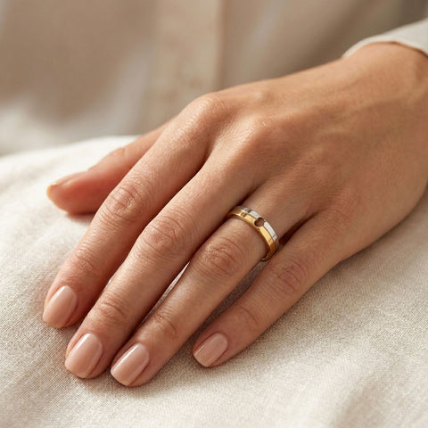 Geya Heart Adjustable Two Tone Ring