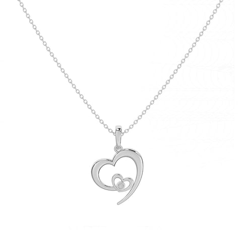 Bely Silver Heart Zirconia Necklace