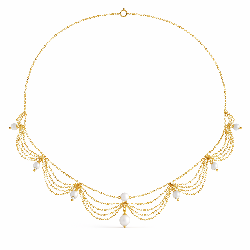 Lily Silver Synthetic Pearl Necklace