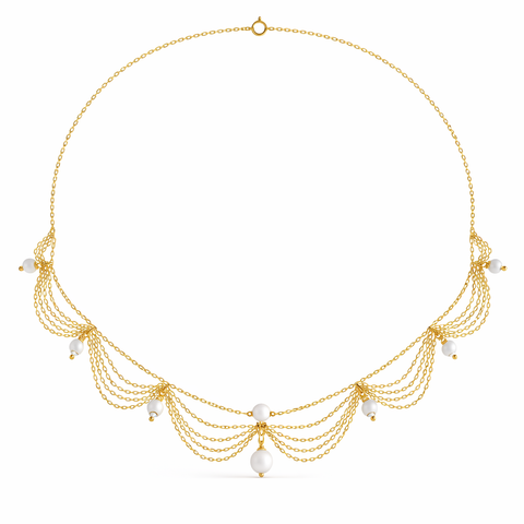 Lily Silver Synthetic Pearl Necklace