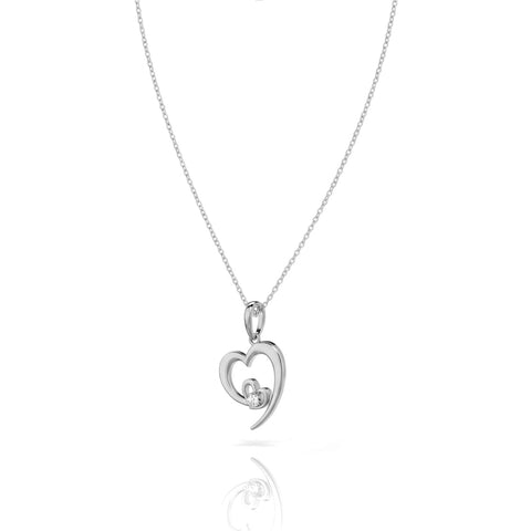 Bely Silver Heart Zirconia Necklace