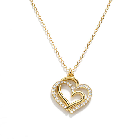 Aoni Silver Heart Zirconia Necklace