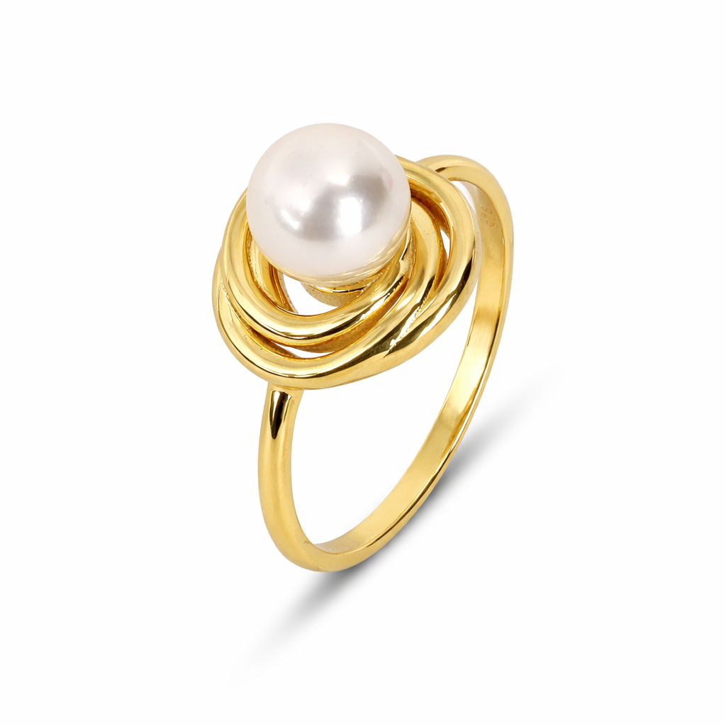 Lily Synthetic Pearl Adjustable Ring