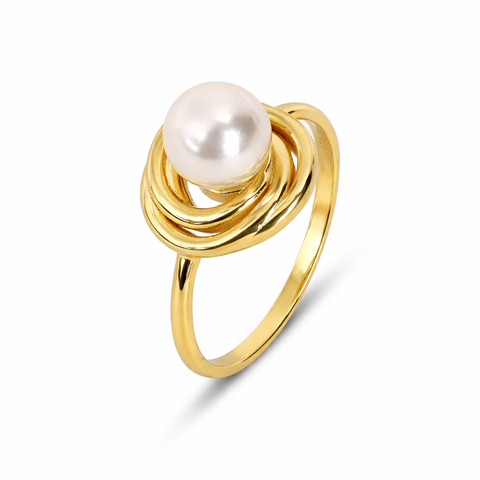 Lily Synthetic Pearl Adjustable Ring