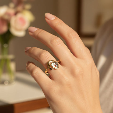 Lyra Silver Adjustable Two Tone Ring