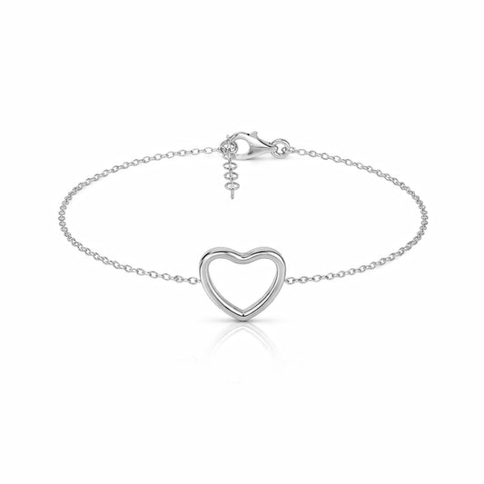 Euni Silver Heart Bracelet