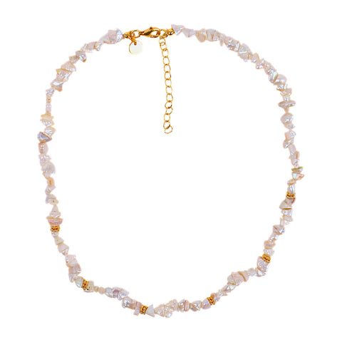 Luna Sterling Silver Uncut Pearl Necklace