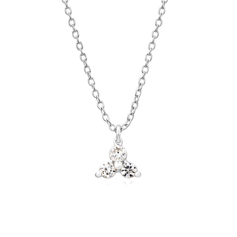 Mia Sterling Silver White Cubic Zirconia Necklace