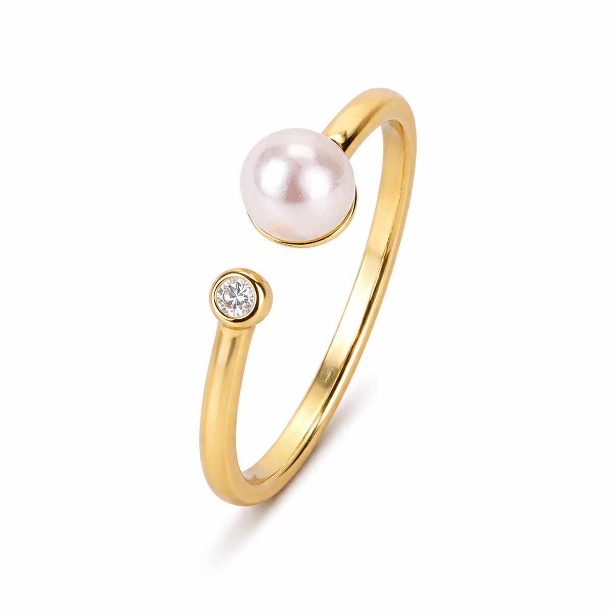 Anna Adjustable Synthetic Pearl Ring