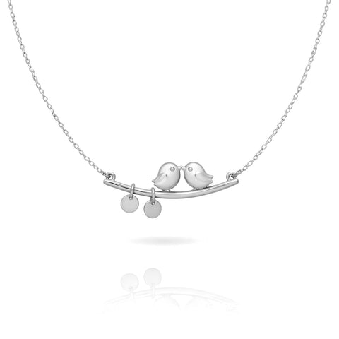 Runi Silver Love Birds Necklace