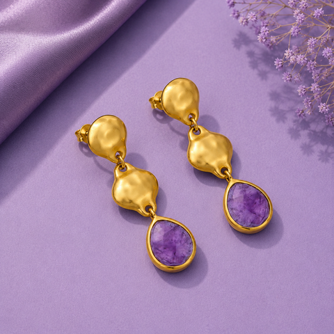 Zia Silver Amethyst Earrings