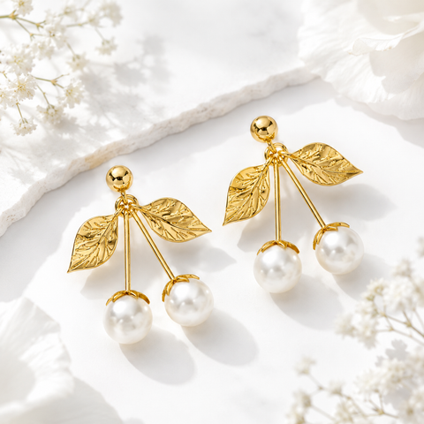 Bria Silver Synthetic Pearl Earrings