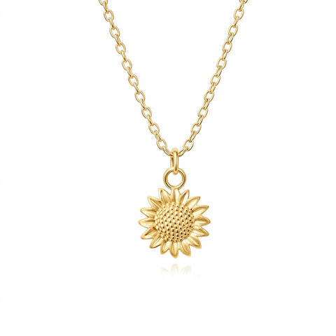 Ava Silver Sun Flower Necklace