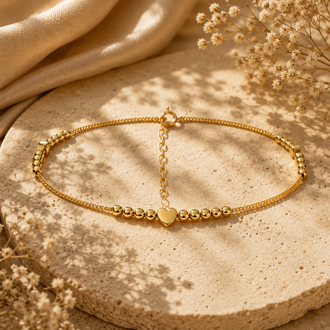 Qela Silver Heart Anklet
