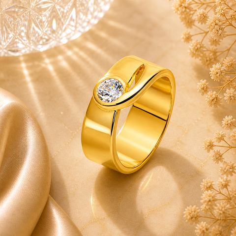 Loe Silver Diamond Adjustable Ring