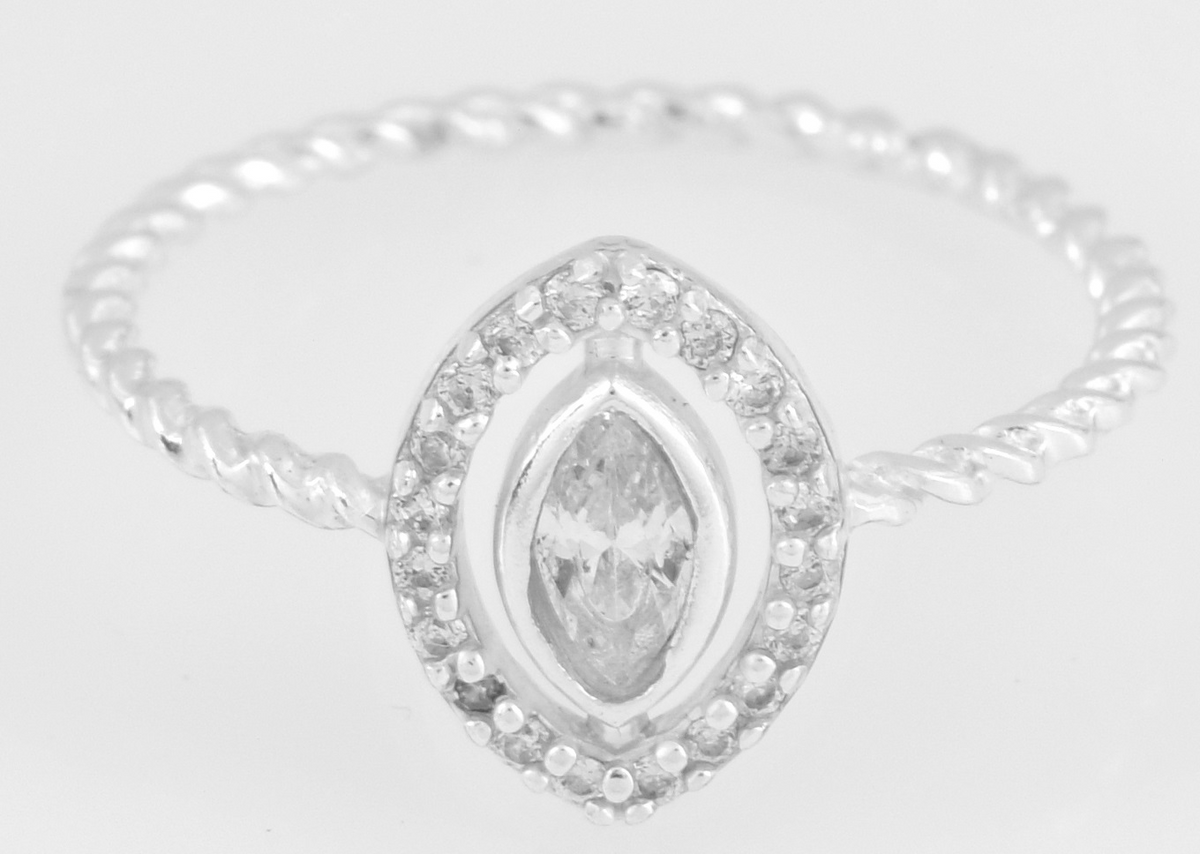 Mia Sterling Silver White Cubic Zirconia Ring