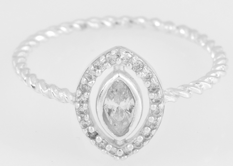 Mia Sterling Silver White Cubic Zirconia Ring