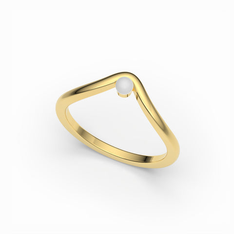 Anna Sterling Silver Round Synthetic Pearl Ring
