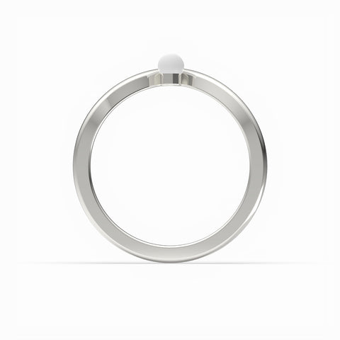 Anna Sterling Silver Round Synthetic Pearl Ring