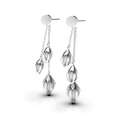 Nora Sterling Silver Synthetic Pearl Dangle Earrings