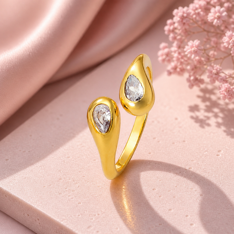 Zoe Silver Diamond Adjustable Ring