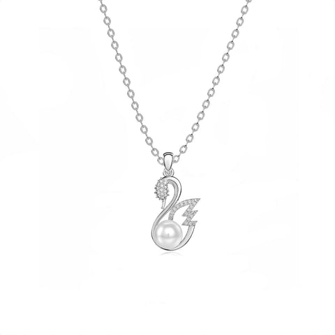 Zyra Silver  Pearl Necklace