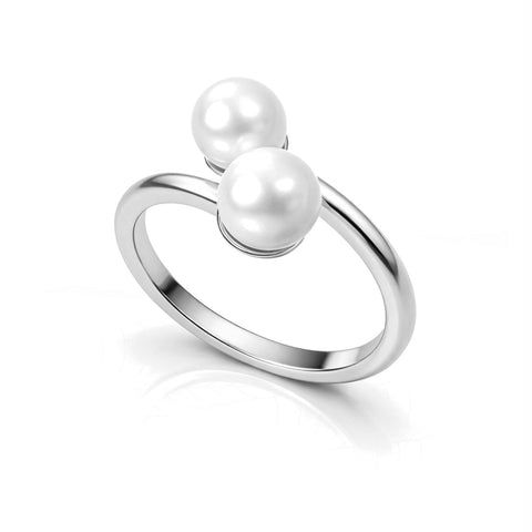 Anna Silver Pearl Adjustable Ring