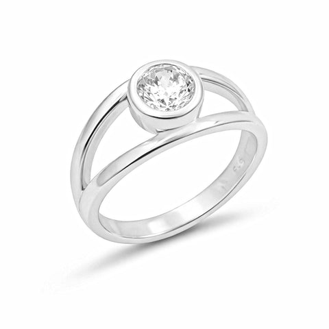 Rose Silver Adjustable Ring