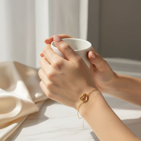 Euni Silver Heart Bracelet