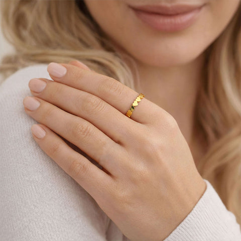 Meni Silver Heart Adjustable Ring