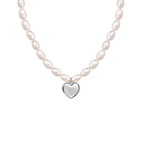 Lyra Silver Heart Necklace