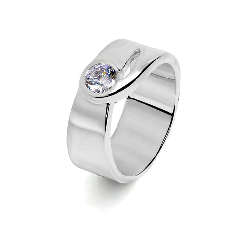 Loe Silver Diamond Adjustable Ring