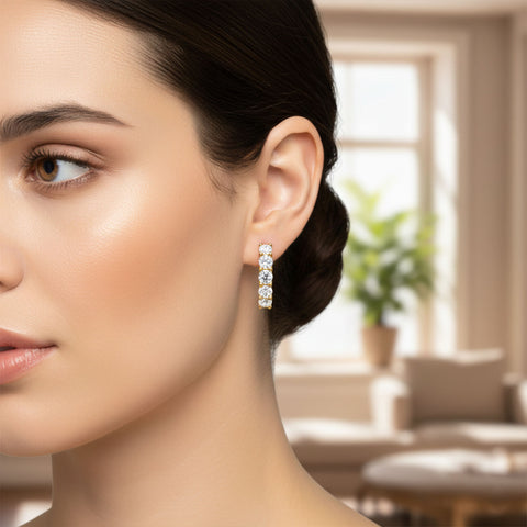 Hani Silver Diamond Earrings