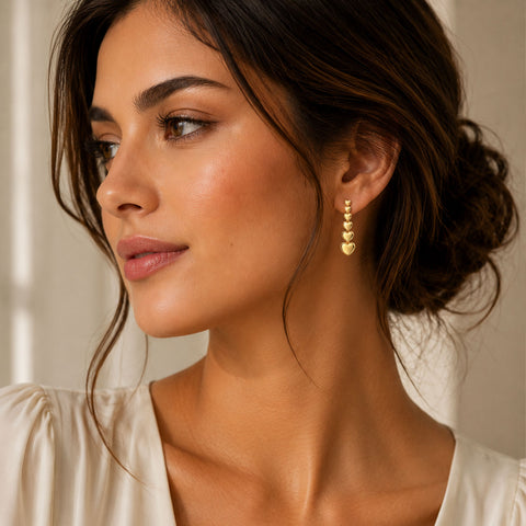 Veda Silver Heart Earrings