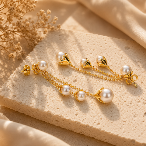Jova Silver Pearl Earrings