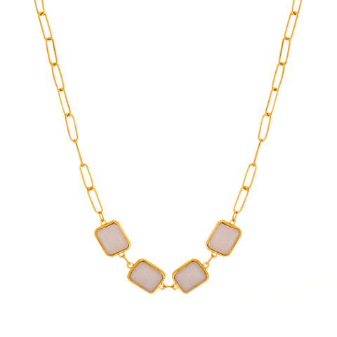 Bria Silver Moon Stone Necklace