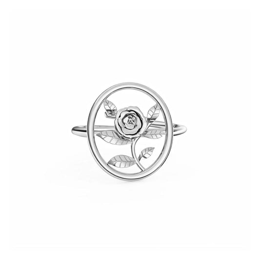 Taya Silver Adjustable Floral Ring