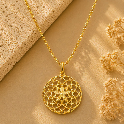 Zoe Silver Floral Pendant