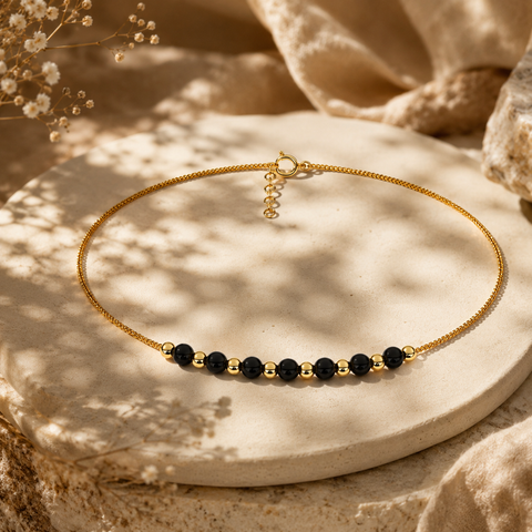 Rova Silver Beads Anklet