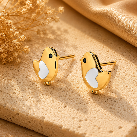 Cila Silver Stud Enamel Earrings