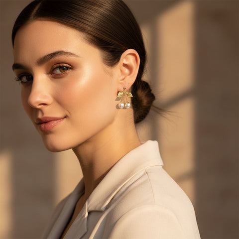 Bria Silver Synthetic Pearl Earrings